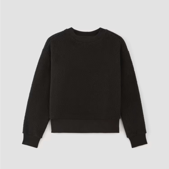 Everlane The ReNew Fleece Oversized Crew Sweatshirt Fuzzy Teddy Style NWT Size S - Picture 2 of 9